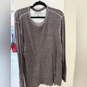 Reclaim Men’s Coffee Brown Heathered Thermal Long Sleeved Shirt